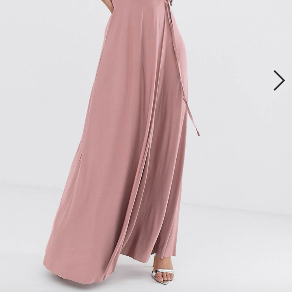 ASOS DESIGN ruffle wrap maxi dress with tie detail - Picture 2 of 4